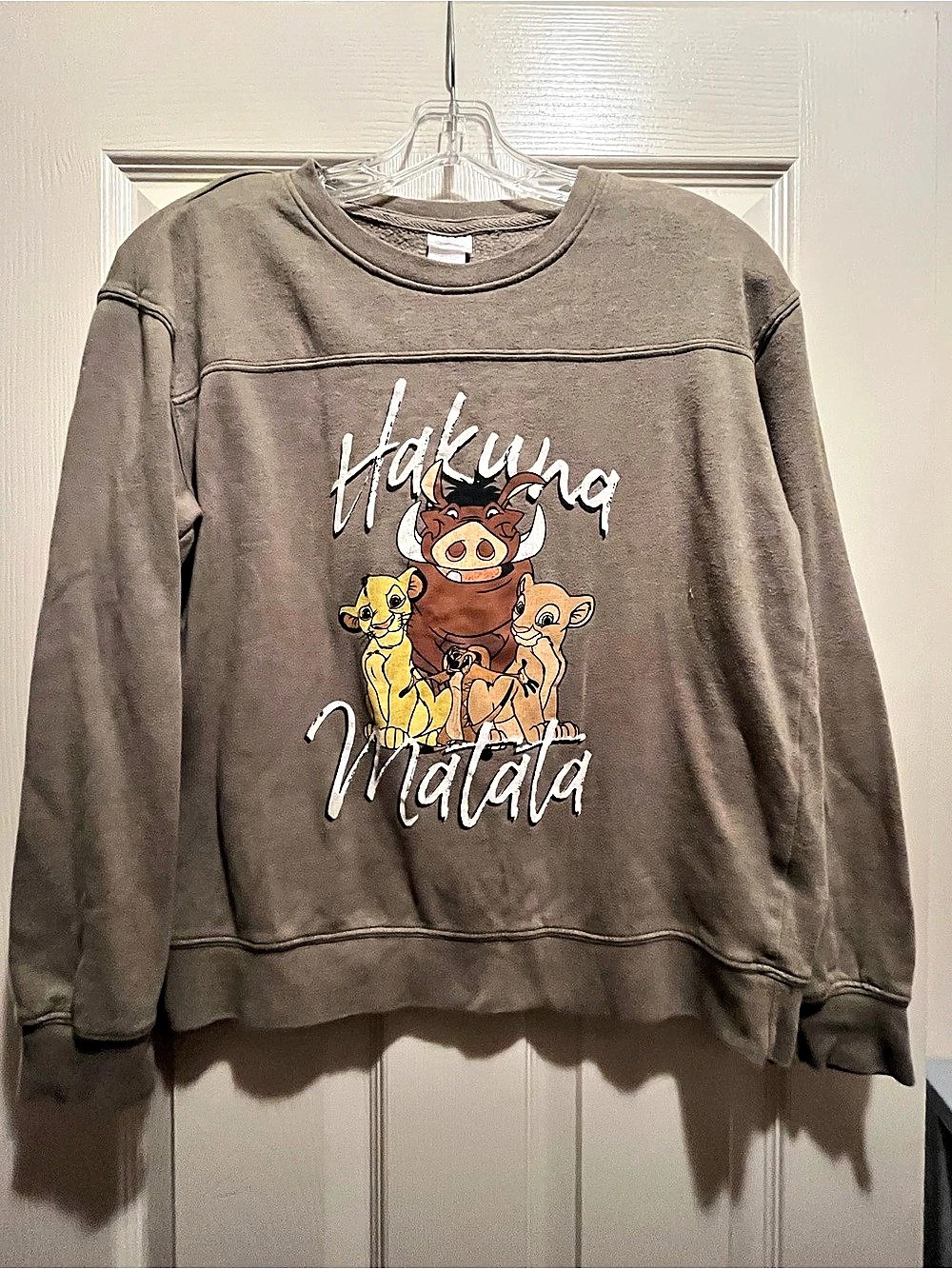 Disney Hakuna Matata Lion King sweatshirt Graphic Sweatshirt in Brown & Gray/Gre
